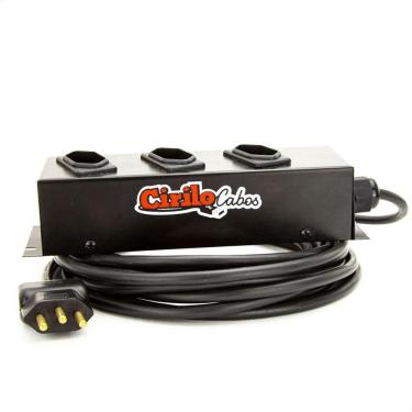 Imagem de Extensão Cabo Pp 3x1,00 De 3 Tomadas 10a - 8 Metros