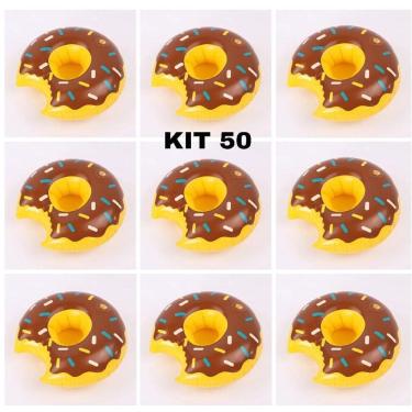 Imagem de Kit 50 Boias Porta Copo Donuts Marrom Granulado Bo49720