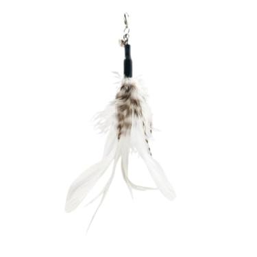 Imagem de Luzhengyang Recargas de varinha Feather Cat Teaser – Cabeças inspiradas em pássaros naturais, acessórios de brinquedo de gato para brincadeiras interativas (pacote com 5) (refil de cabeça de pena