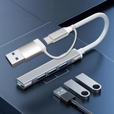 Imagem de Hub USB 3.0, hub USB de 4 portas, divisor USB, expansor USB para laptop, pen drive, HDD, console, impressora, câmera, teclado, mouse (não para carregar)