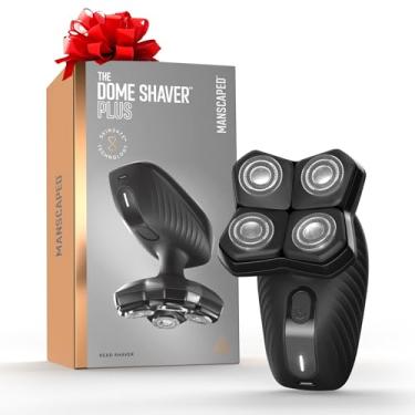 Imagem de MANSCAPED® Barbeador de cabeça masculino The Dome Shaver™ Plus – Quatro lâminas rotativas de trilho duplo com tecnologia SkinSafe® e FlexFit, impermeável, carregamento USB-C, almofada magnética