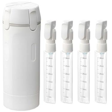 Imagem de sacxi Garrafas de viagem 4 em 1 para artigos de higiene pessoal - recarregáveis, à prova de vazamento, recipientes portáteis para xampu, loção e creme condicionador - transparente com escala e