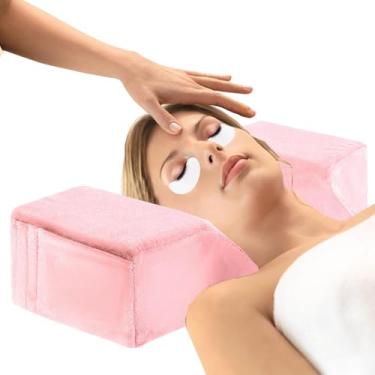 Imagem de Almofada de extensão de cílios, almofada de enxerto de cílios para pescoço - Almofada de enxerto de cílios com bolsos, suprimentos de suporte para as costas para centro de spa