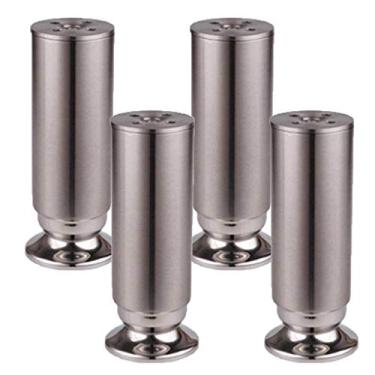 Imagem de ZJYWMM Pernas de móveis, pernas de mesa de metal, pés de móveis, pés de aço inoxidável, peças sobressalentes de móveis, pernas de sofá, mesa, pernas, armários de cama, 4 peças, prata (15 m)