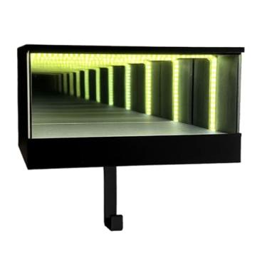 Imagem de Porta-chaves Infinity Garagem, Lanterna LED Infinity Mirror com luz de efeito de túnel, suporte de chaves 3D montado na parede, adequado para amantes de carros, adequado para entradas, corredores