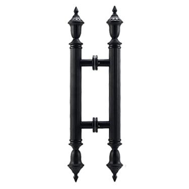 Imagem de Ferragens de maçanetas de beleza, apartamento de restaurante, maçanetas push pull estilo europeu antigo, maçaneta de porta de vidro deslizante com acessórios/preto fosco/80 cm/31,4 pol