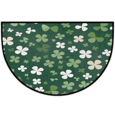 Imagem de Tapete de porta meio redondo, dia de São Patrício, antiderrapante, absorvente, semicírculo, tapetes laváveis, meia lua, para ambientes internos, pátio, cozinha, banheiro, entrada, lareira, decoração