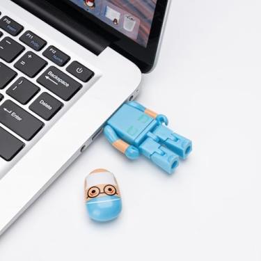 Imagem de Pen Drive USB de 32 GB Armazenamento de dados portátil para professores e colegas de classe em feriados e ocasiões especiais (Blue Doctor)