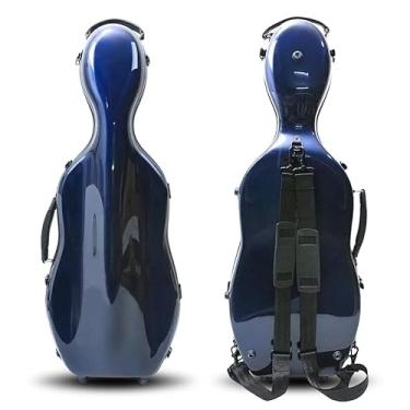 Imagem de Vetimobato Capa para viola de fibra de carbono rígida, tamanho ajustável, serve para viola de 38 a 42 cm, caixa de viola de 40 cm com 2 tiras pesando apenas 2,68 kg (azul)
