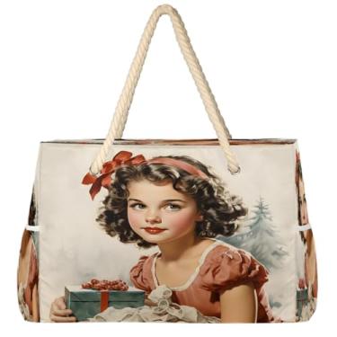 Imagem de hongjinglin Bolsa de praia grande leve dobrável roxa unicórnio linda bolsa de ombro para piscina, Cor 17, Large