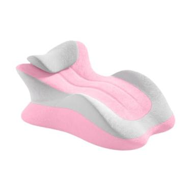 Imagem de SiaBiced Almofada de cunha para cama com design ergonômico, almofada triangular para dormir e ler, Cinza Rosa