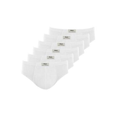 Imagem de Kit com 6 Cuecas Slip Mash 074.59 Plus Size, Branco, XXGG