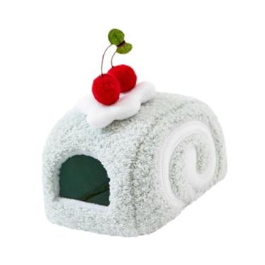 Imagem de MotiveTech Cama quente para hamster, aconchegante e macio para hamster, toca para porquinho-da-índia, esconderijo para chinchila, gerbil, pequenos animais, Azul