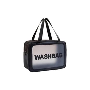 Imagem de Necessaire Feminina com Alça, Poliéster, 21x7x12 cm, Sortida (Rosa, Branca, Preta), Compacta e Leve, para Viagem e Organização