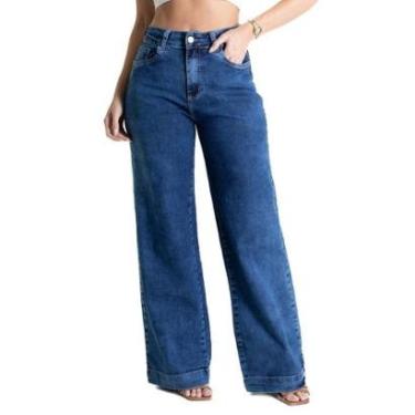 Imagem de Calça Jeans Sawary Wide Leg - 281016 - Azul medio 36-Feminino