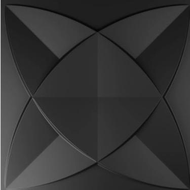 Imagem de Kit 100 Placas 3D PVC Preto 25x25cm – Revestimento Decorativo para Parede Sala Quarto (Dakar,40 UN)