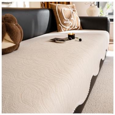 Imagem de SPXMQSS Capa de sofá para sofá seccional, em forma de L, capa de almofada universal antiderrapante de chenille macio 1/2/3/4 lugares A 110 x 110 cm