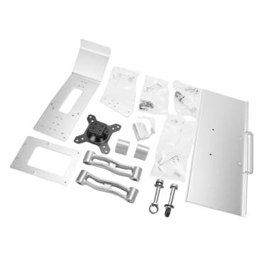 Imagem de SPYMINNPOO Suporte para Montagem Em Parede para Teclado, Suporte para Tela Em Liga de Alumínio Com Ajustável e Bandeja de Teclado Ergonômica para Gerenciamento de Cabos Com Economia de Espaço de Trabalho Em Escritórios Domésticos