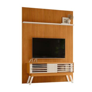 Imagem de Rack com Painel para TV até 65 Polegadas New Premium 2 Portas Cinamomo e Off White