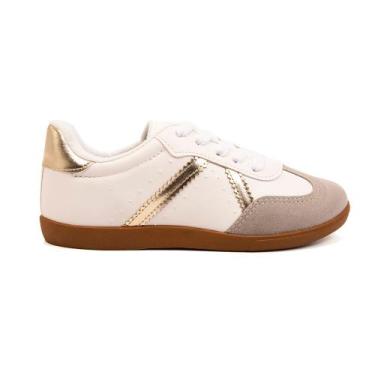 Imagem de Tênis Addan Branco Golden Menina, Branco golden, 31