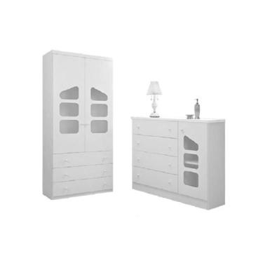 Imagem de Quarto Infantil com Guarda Roupa 02 Portas e Cômoda Sapateira Eloisa B