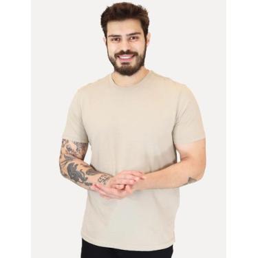 Imagem de Camiseta Calvin Klein Jeans Masculina Crewneck Essentials Cáqui Claro 