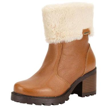 Imagem de Bota feminina cano baixo pegada 281328, Caramelo, 36