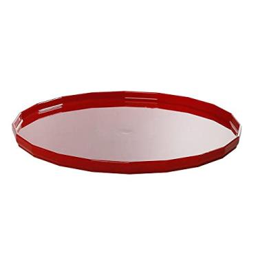 Imagem de Bandeja Elegance Redonda Aro 30 Vermelha em Plástico Não Quebra Linha Profissional Cook Linha Premium