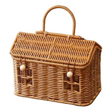 Imagem de Cesto de Rattan | Organizador Criativo e Decoracao Rustica | Recipientes de Armazenamento para Prateleiras,Para Casa Banheiro Cozinha Lavanderia Quarto Bebé Brinquedos Acampamento Praia