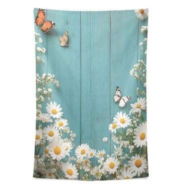 Imagem de STAYTOP Tapeçaria de parede lindas flores silvestres para decoração de casa decoração de dormitório sala de estar quarto tapete de parede (80 × 60 pol)