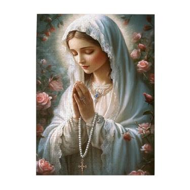 Imagem de CDSASHCA Quebra-cabeça de madeira adulto Virgem Maria, 500 peças - design de majestade sagrada, exclusivo e desafiador, ótimo para presente, peça se encaixa perfeitamente, aproveite o processo de