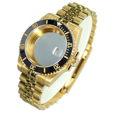 Imagem de FEIYASHI Caixa de relógio de aço SUB Diver dourada de 40 mm com vidro de cristal de safira para movimento NH35/34/36 Miyota8215 ETA2824, Tampa inferior de vidro 3, For Miyota8215 8205 Movement, Caixa