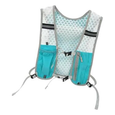Imagem de kowaku Mochila de hidratação para corrida com faixa refletora, bolsa para reservatório de água, mochila para caminhadas, ciclismo, corridas e escaladas, Azul