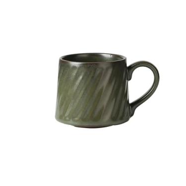 Imagem de Caneca de chá Caneca de cerâmica retrô listrada para chá da tarde, leite e café Xícaras de café