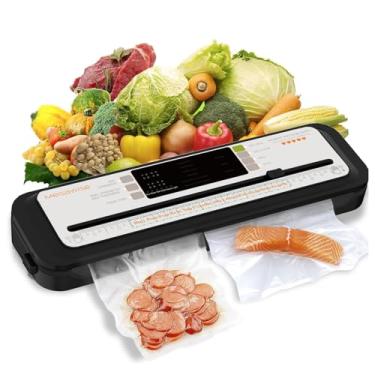 Imagem de MEGAWISE Máquina seladora a vácuo potente 2025 – Economia de alimentos automática compacta com um toque, selagem rápida de 10 a 20 segundos, modos seco/úmido/molhado/frio, cortador integrado e 10