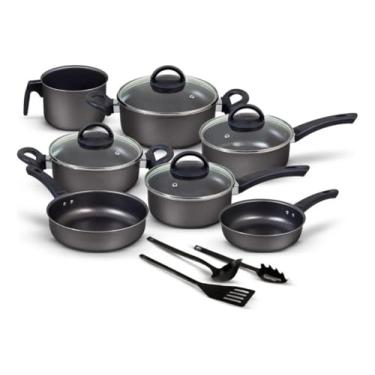 Imagem de Conjunto de panelas antiaderentes de Teflon com 10 peças (Preto)