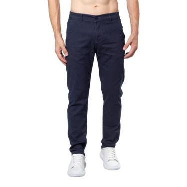 Imagem de Calças Esporte Fino Social Sarja Slim Masculina Com Elastano - 4 Azes,