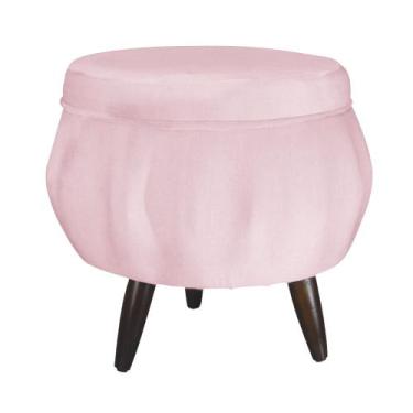 Imagem de Puff Pétala Pés Palito Tabaco Suede Rosa Bebê - DS Estofados