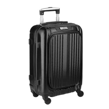 Imagem de Mala de Viagem em ABS, 44L, Preta, com Rodas 360°, Compartimento para Notebook 13", Sistema de Carrinho, 37 x 52 x 23 cm