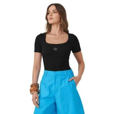 Imagem de Blusa Colcci Canelada Justa Com Detalhe Em Logo-Feminino