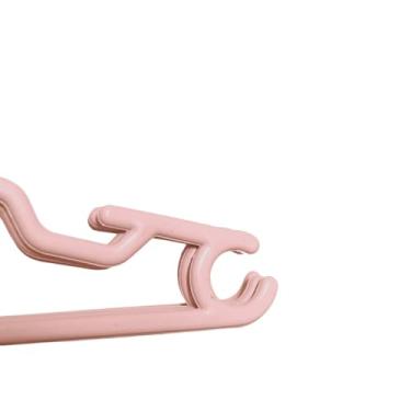 Imagem de Cabides Plástico Reforçado Cruzeta Roupa Colorido(ROSA,10 CABIDES)