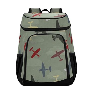 Imagem de Mochila térmica de praia com estampa de modelo de avião, 36 latas, à prova de vazamento, lancheira e praia