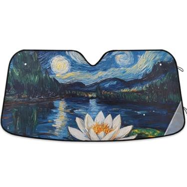 Imagem de Toldo de sol engraçado animal fofo para para-brisa de carro personalizado retrátil caminhão carro persianas para-brisa frontal L, 144,8 cm x 80 cm