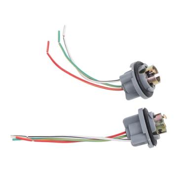 Imagem de aqxreight 2 Unidades de Suporte de Soquete de Luz de Freio Traseiro à Prova d'água Conector de Plugue de Luz de Giro Conector de Lâmpada LED Com Chicote de Fiação 1157 Luzes Traseiras e de Plugue