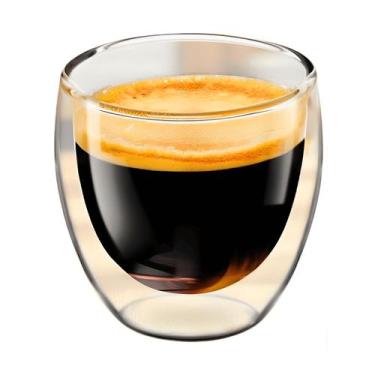 Imagem de Copo de Vidro Duplo 80ml Parede Dupla para Chá Café Expresso Suco Capu
