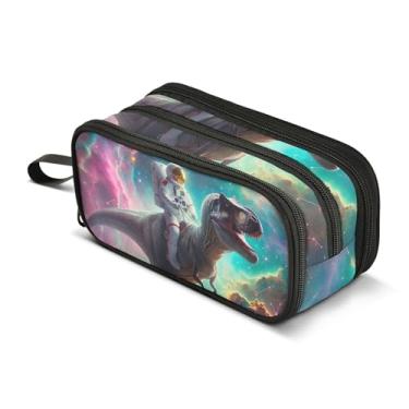 Imagem de Astronaut t Rex Space Pencil Pouches Estojo com zíper Estojo de armazenamento de lápis, bolsa de canetas para sala de aula, meninos, estampas, faculdade, escola, material de escritório