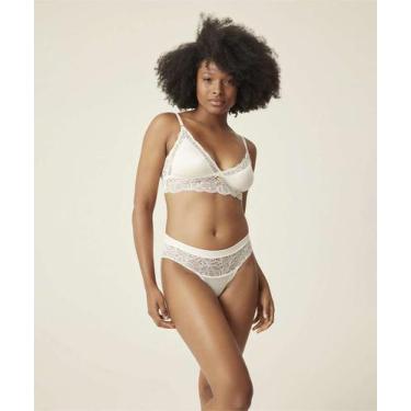 Imagem de Calcinha Caleçon Microfibra E Renda Marisa-44228, Off white, M