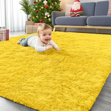 Imagem de OLANLY Tapetes de área para sala de estar, quarto, lavável na máquina 1,2 x 1,8 m, macio e fofo, tapete de cabeceira felpudo para crianças, meninas e meninos, dormitórios, berçários, decoração de casa