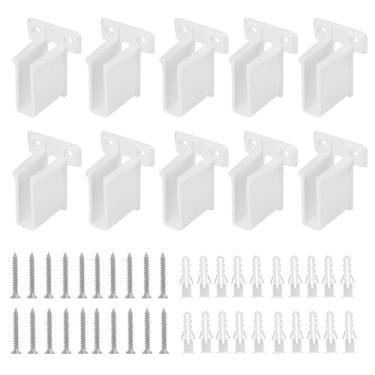 Imagem de 10un Conjunto de Suportes Extremidade, com Estrutura Arame para Prateleiras de Guarda-Roupa com 20 Buchas Expansão e 20 Parafusos Adequados para Prateleiras Guarda-Roupa (Branco)