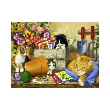 Imagem de Quebra-Cabeça De 500 Peças 46x28cm O Gato No Abrigo Para Adultos Decor